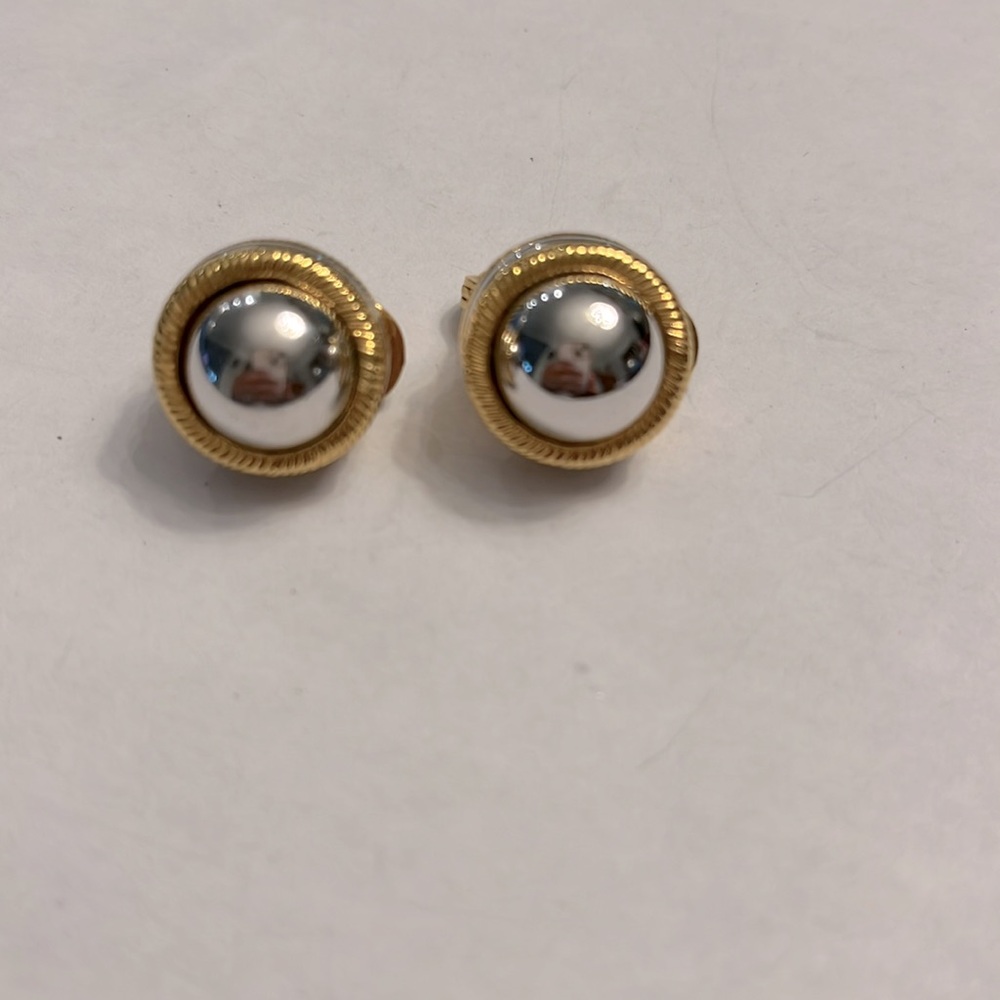 Monet Gold and Silver Stud Earrings